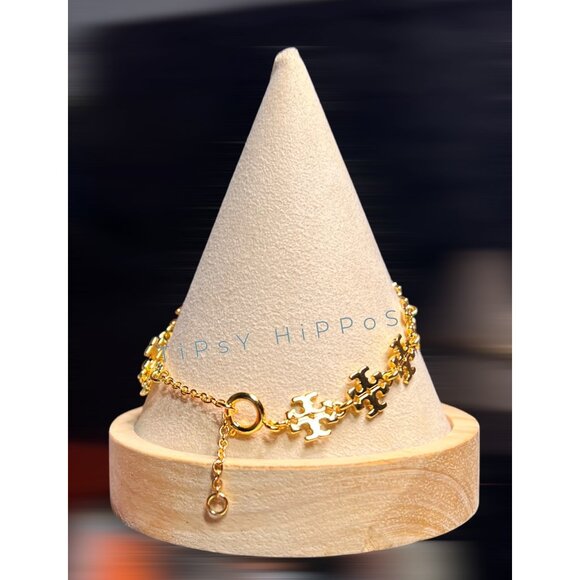 NEW!!!  Tory Burch Gold Kira Logo Clain Bracelet! - Picture 3 of 3